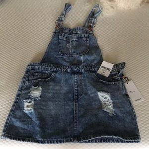 Jean skirt overalls